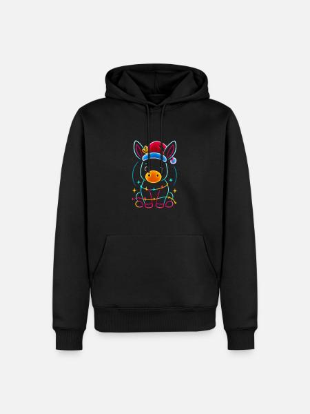 Donkey Elf Christmas Funny Gift - Men’s Premium Organic Hoodie - black