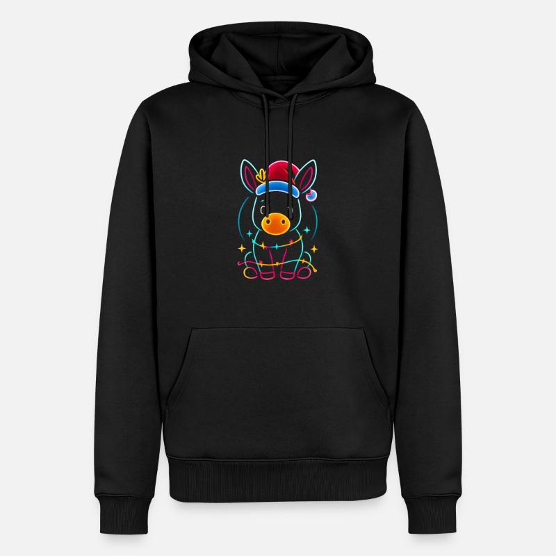 Esel Elfe Weihnachten Lustig Geschenk - Männer Premium Bio Hoodie - Schwarz