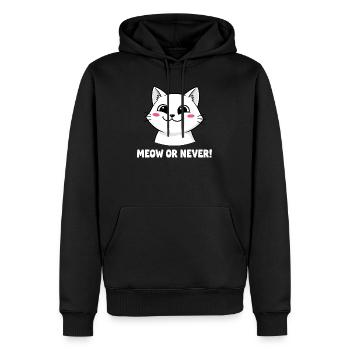 Miaou ou jamais chat - Sweat à capuche Premium bio Homme - noir - Devant - Nico (187cm)
