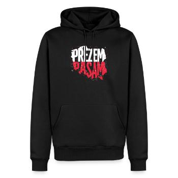 PREZEMPASM Prezem Strip Meme Polen Rosalia - Männer Premium Bio Hoodie - Schwarz - Vorne - Nico (187cm)