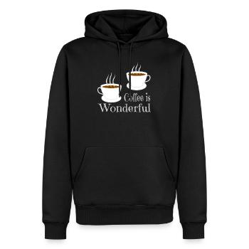 Café - Sweat à capuche Premium bio Homme - noir - Devant - Nico (187cm)