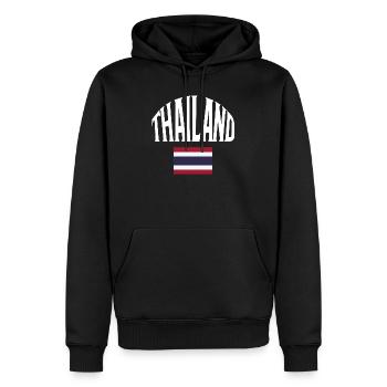 Thaïlande - Sweat à capuche Premium bio Homme - noir - Devant - Nico (187cm)