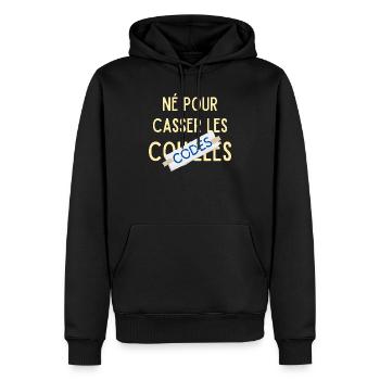 Geboren, um die Codes zu knacken - Männer Premium Bio Hoodie - Schwarz - Vorne - Nico (187cm)