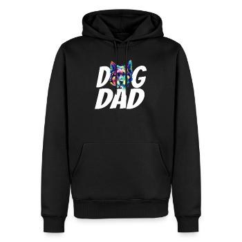 German Shepherd Dog Dad Colorful Watercolor Paint  - Men’s Premium Organic Hoodie - black - Front - Nico (187cm)