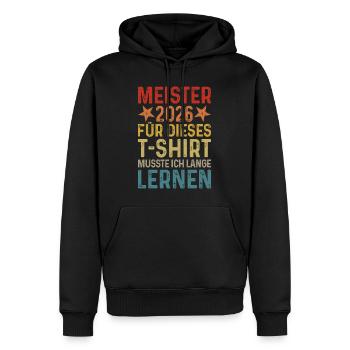 T-shirt de remise des diplômes du champion 2026 - Sweat à capuche Premium bio Homme - noir - Devant - Nico (187cm)