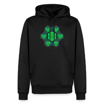 Festival Goa Yoga Meditation Trance Mandala Muster - Männer Premium Bio Hoodie - Schwarz - Vorne - Nico (187cm)