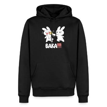 Baka Rabbit Slap Anime Funny Japanese Otaku - Men’s Premium Organic Hoodie - black - Front - Nico (187cm)