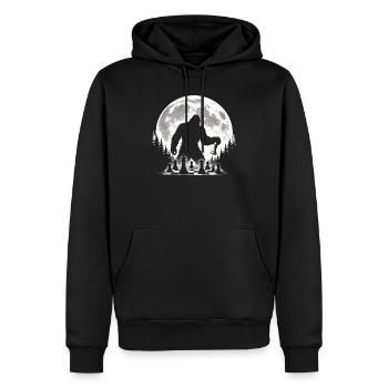 Joueur d’échecs Bigfoot - Sweat à capuche Premium bio Homme - noir - Devant - Nico (187cm)