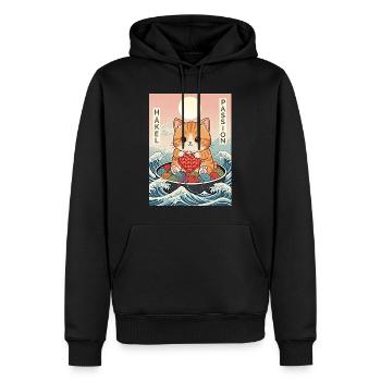 Crochet Passion Kawaii - Sweat à capuche Premium bio Homme - noir - Devant - Nico (187cm)