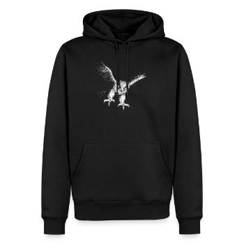 Wanderfalke - Männer Premium Bio Hoodie - Schwarz - Vorne - Nico (187cm)