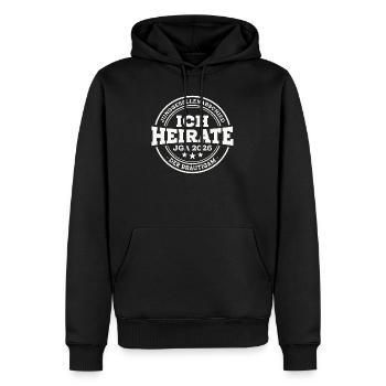 Enterrement de vie de garçon 2026 Le mariage de garçon - Sweat à capuche Premium bio Homme - noir - Devant - Nico (187cm)