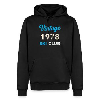 Vintage 1978 – Année de naissance rétro du Ski Club - Sweat à capuche Premium bio Homme - noir - Devant - Nico (187cm)