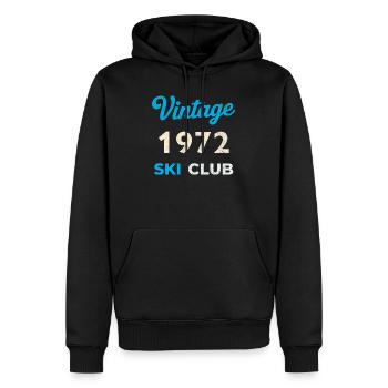 Vintage 1972 – Ski Club Retro Geburtsjahr Geschenk - Männer Premium Bio Hoodie - Schwarz - Vorne - Nico (187cm)