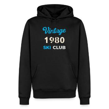 Vintage 1980 – Ski Club Retro Geburtsjahr Geschenk - Männer Premium Bio Hoodie - Schwarz - Vorne - Nico (187cm)