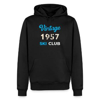 Vintage 1957 – Ski Club Retro Geburtsjahr Geschenk - Männer Premium Bio Hoodie - Schwarz - Vorne - Nico (187cm)