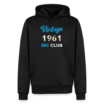 Vintage 1961 – Ski Club Retro Geburtsjahr Geschenk - Männer Premium Bio Hoodie - Schwarz - Vorne - Nico (187cm)
