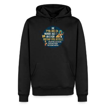 Pyramiden Freitag Feierabend Spruch - Männer Premium Bio Hoodie - Schwarz - Vorne - Nico (187cm)