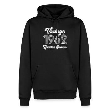 Vintage 1962 Limited Edition - Männer Premium Bio Hoodie - Schwarz - Vorne - Nico (187cm)