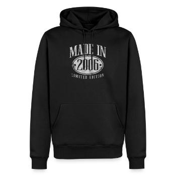 Made in 2006 Jahrgang Vintage Geburtstag Geschenk - Männer Premium Bio Hoodie - Schwarz - Vorne - Nico (187cm)