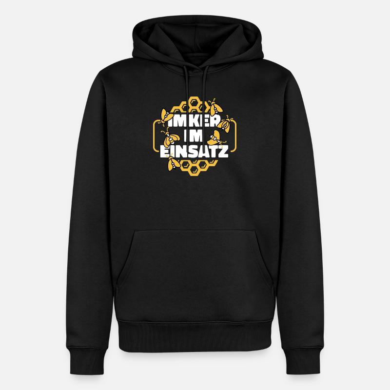 Imker im Einsatz Spruch - Männer Premium Bio Hoodie - Schwarz