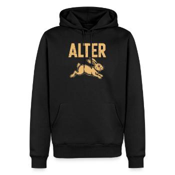  Alter Lustiger Hase Spruch Oster Motiv Für - Männer Premium Bio Hoodie - Schwarz - Vorne - Nico (187cm)