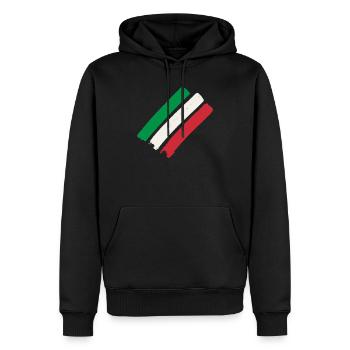 Rayures d’Italie - Sweat à capuche Premium bio Homme - noir - Devant - Nico (187cm)