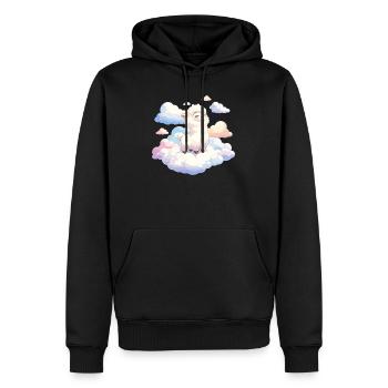 Agneau nuage dans la lumière du rêve - Sweat à capuche Premium bio Homme - noir - Devant - Nico (187cm)