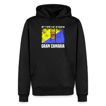 Inseltrip Gran Canaria - Männer Premium Bio Hoodie - Schwarz - Vorne - Nico (187cm)