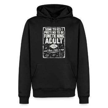 Pretending to Be a Functioning Adult - Männer Premium Bio Hoodie - Schwarz - Vorne - Nico (187cm)