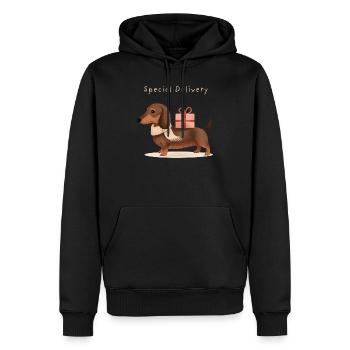 Special Delivery Dachshund Gift Christmas - Men’s Premium Organic Hoodie - black - Front - Nico (187cm)