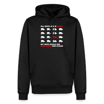 Tous les animaux sont égaux 2 - Sweat à capuche Premium bio Homme - noir - Devant - Nico (187cm)