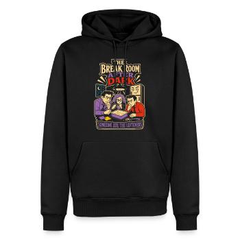 Break Room Mystery Büro Leftovers - Männer Premium Bio Hoodie - Schwarz - Vorne - Nico (187cm)