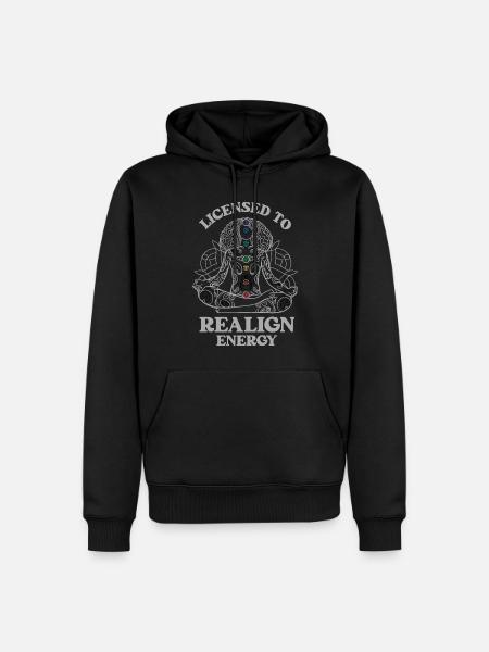 Chakra Lizenz - Energie im Flow - Männer Premium Bio Hoodie - Schwarz