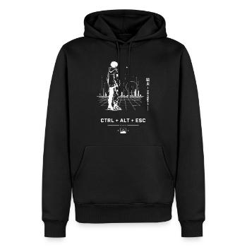 Ctrl Alt Esc Neon Skyline - Männer Premium Bio Hoodie - Schwarz - Vorne - Nico (187cm)