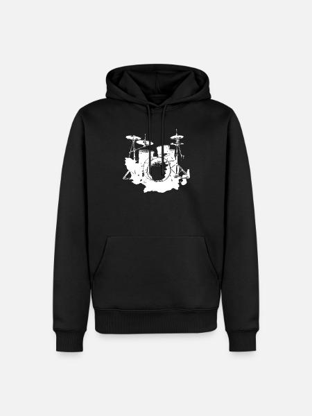 Schlagzeug - Männer Premium Bio Hoodie - Schwarz