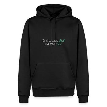 To Thine Own Elf Be True - Men’s Premium Organic Hoodie - black - Front - Nico (187cm)