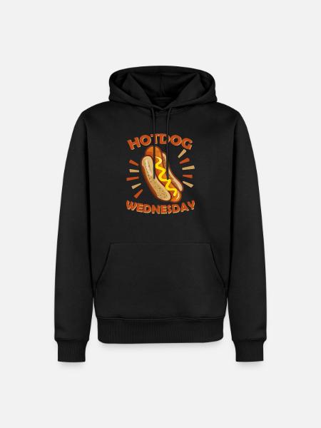 Fastfood - Hotdog WEDNESDAY - Männer Premium Bio Hoodie - Schwarz
