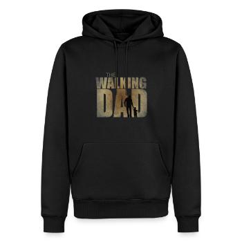 Le cadeau de papa walking pour les futurs papas - Sweat à capuche Premium bio Homme - noir - Devant - Nico (187cm)