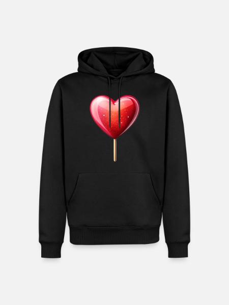 Heart Lolly - Men’s Premium Organic Hoodie - black
