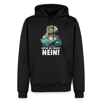 Reptiles Iguane Vert Avant Que Vous Ne Demandiez Non - Sweat à capuche Premium bio Homme - noir - Devant - Nico (187cm)