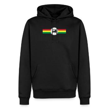 Drapeau Rasta Reggae Lion reggaeton - Sweat à capuche Premium bio Homme - noir - Devant - Nico (187cm)