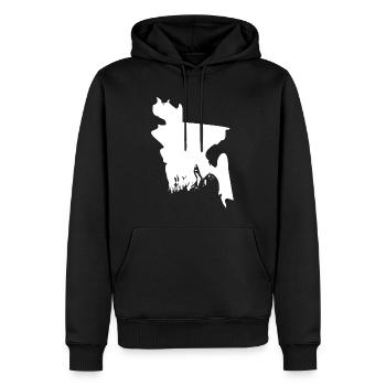 Bangladesh carte drapeau - Sweat à capuche Premium bio Homme - noir - Devant - Nico (187cm)