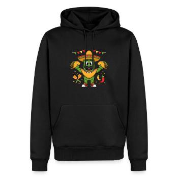 Mexique Maracas Sombrero Hat Tacos Cactus - Sweat à capuche Premium bio Homme - noir - Devant - Nico (187cm)