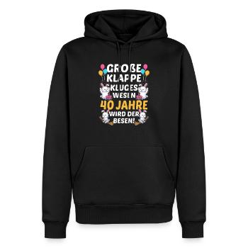 Große Klappe Kluges Wesen 40 Jahre Wird Der Besen - Männer Premium Bio Hoodie - Schwarz - Vorne - Nico (187cm)
