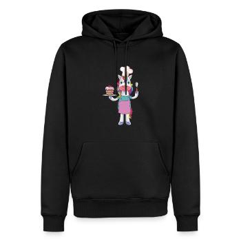 Cadeau de cuisine licorne - Sweat à capuche Premium bio Homme - noir - Devant - Nico (187cm)
