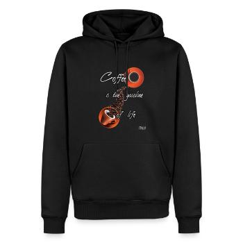 cafee - Sweat à capuche Premium bio Homme - noir - Devant - Nico (187cm)