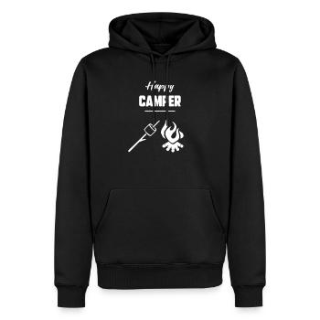 Happy camper - Sweat à capuche Premium bio Homme - noir - Devant - Nico (187cm)