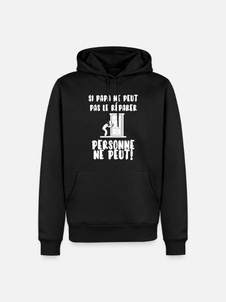 Papa bricoleur - Sweat à capuche Premium bio Homme - noir