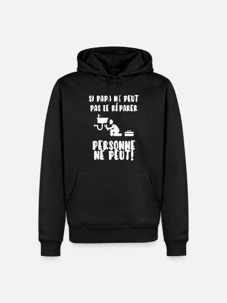 Papa bricoleur - Sweat à capuche Premium bio Homme - noir