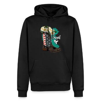 Watercolor Cowboy Boots - Men’s Premium Organic Hoodie - black - Front - Nico (187cm)